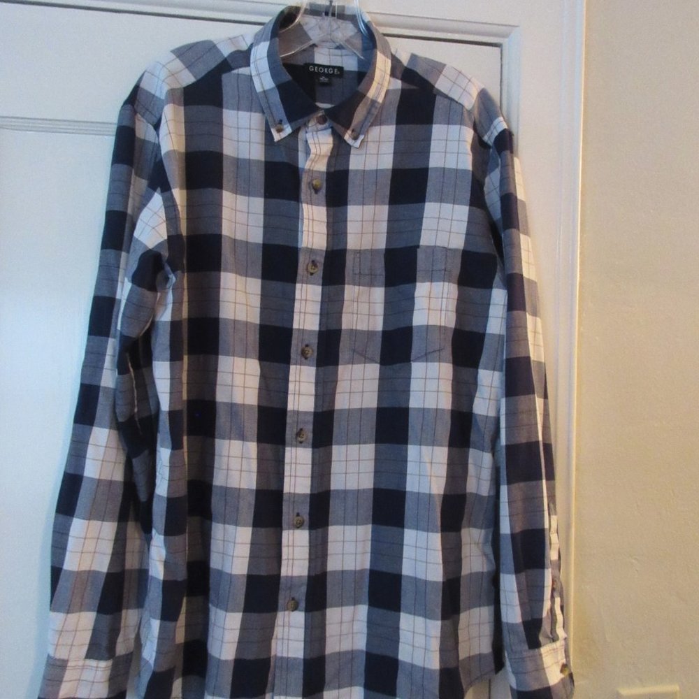 George  plaid long sleeve button down shirt
